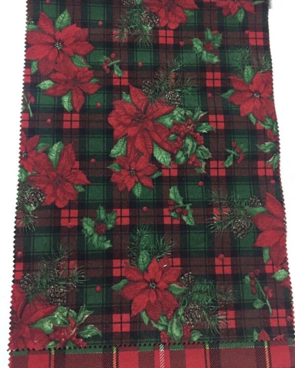 Коледна покривка за маса - tartan con flor