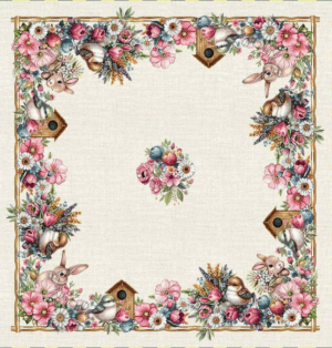 Каре за маса 100/100 - Жакард Великден - Заешка поляна