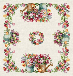 Каре за маса 100/100 - Жакард Великден - Заешка поляна