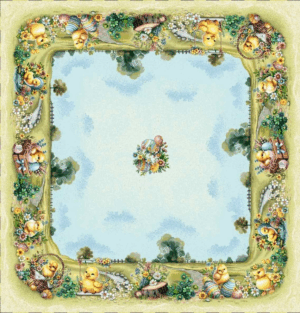 Каре за маса 100/100 - Жакард Великден - Заешка поляна