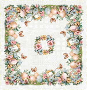 Каре за маса 100/100 - Жакард Великден - Заешка поляна