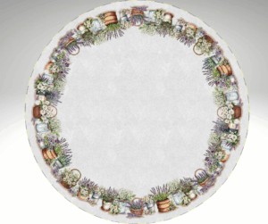 Кръгла покривка Ф140 - Жакард Слънчогледи и тиква