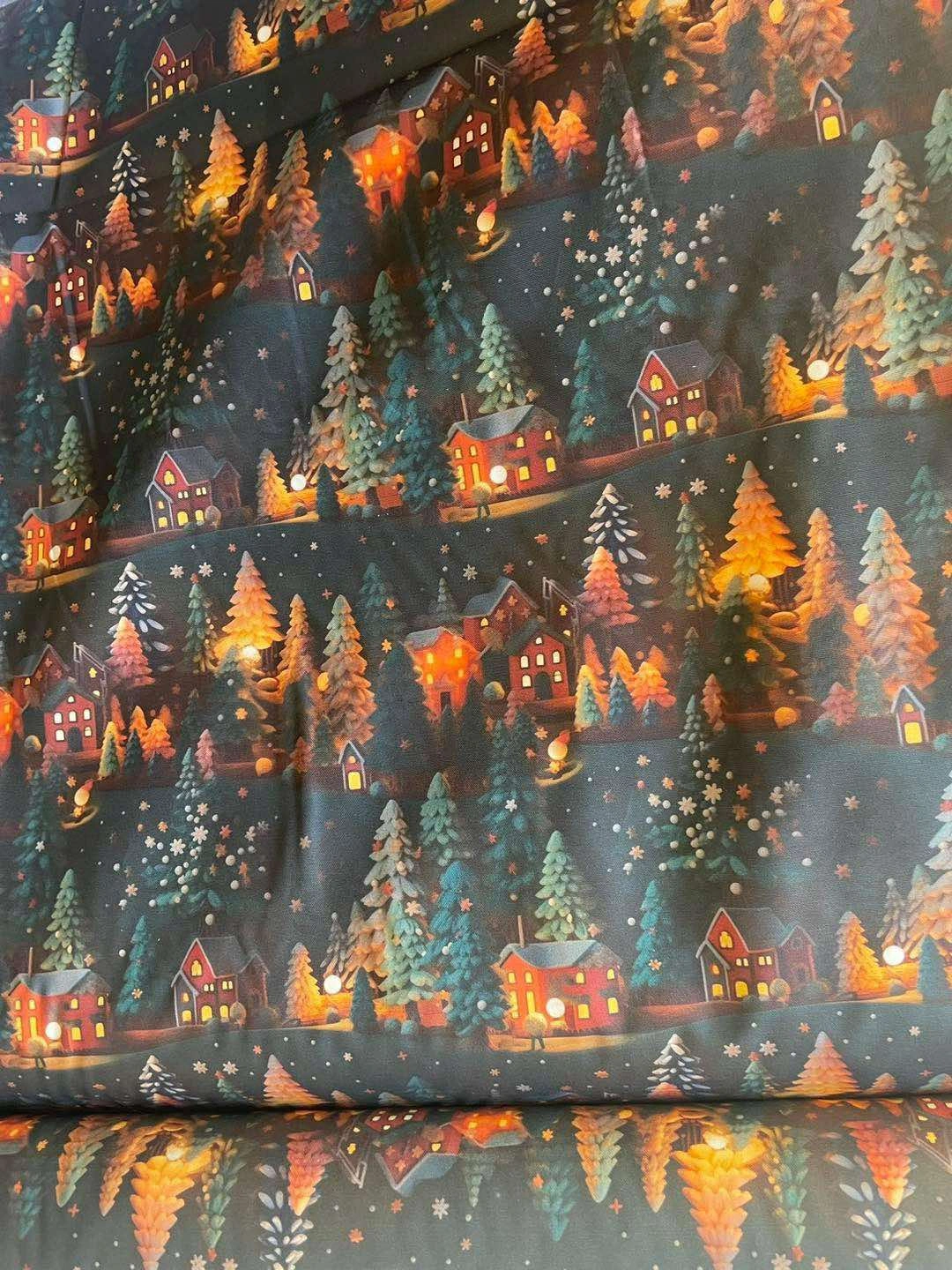 Коледна покривка за маса - Нощно коледно селце - Image 2