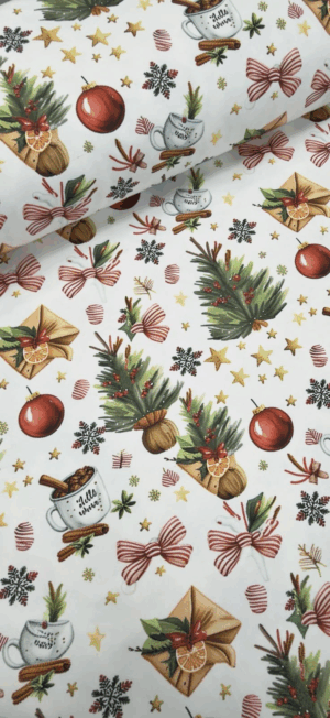 Коледна покривка за маса с хидрофобирано покритие - Празнична елха