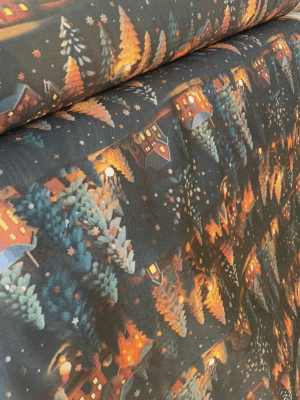 Коледна покривка за масата с хидрофобирано покритие - Зимна магия